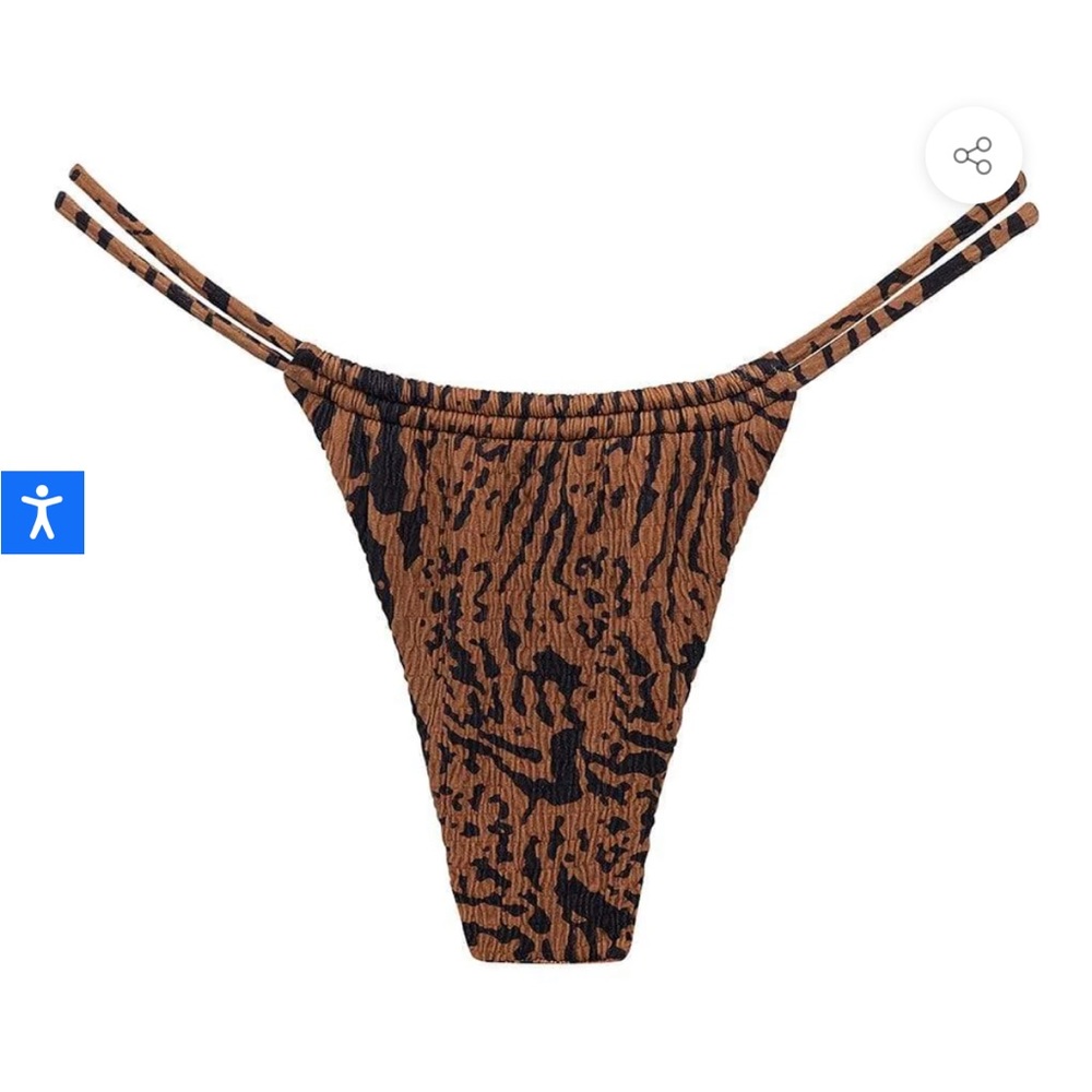 Montce Swim Tigre Micro Scrunch Brasil Bikini Bottom